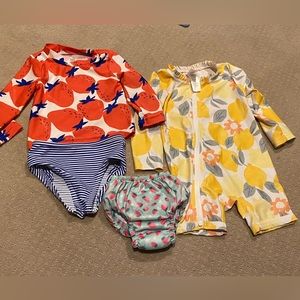Infant girls swim rash guard and diaper cover, sizes see below